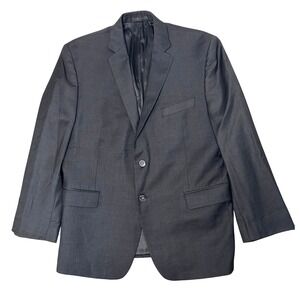 Calvin Klein Blazer‎ Mens 42S Black 100% Wool Two Button Jacket